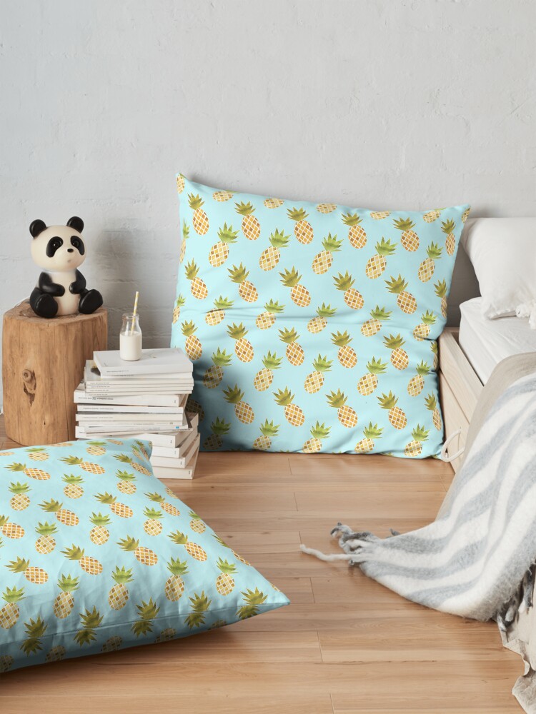 Alternate view of Watercolour Pineapples Pattern Floor Pillow