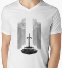 Camiseta para hombre de cuello en v Espada Maestra