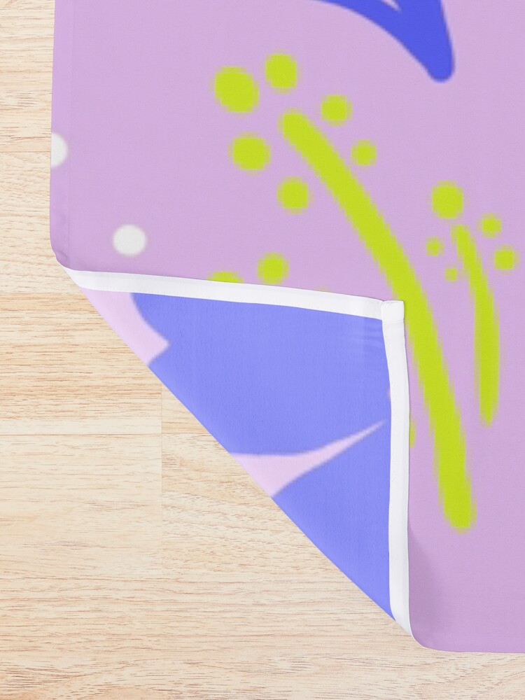 Alternate view of Foliage & Hibiscus Pattern - Lavender Shower Curtain