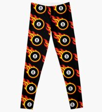 Eight Ball On Fire Leggings