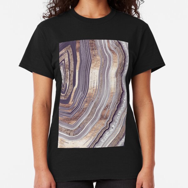 Tribeca Rose Gold Abstract Rock Geode Classic T-Shirt