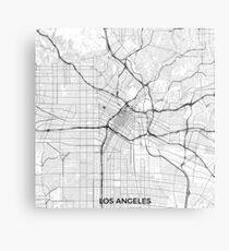 Los Angeles Karte Grau Metallbild