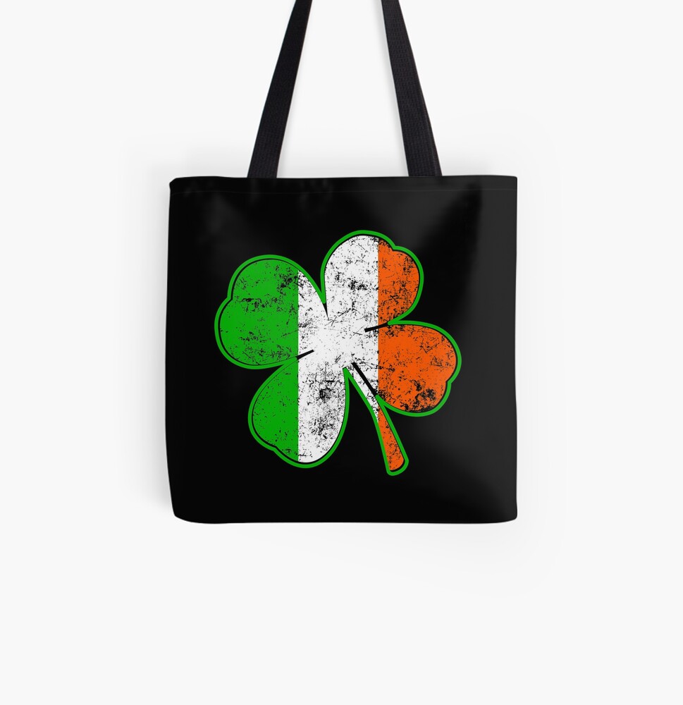 Irish Shamrock All Over Print Tote Bag