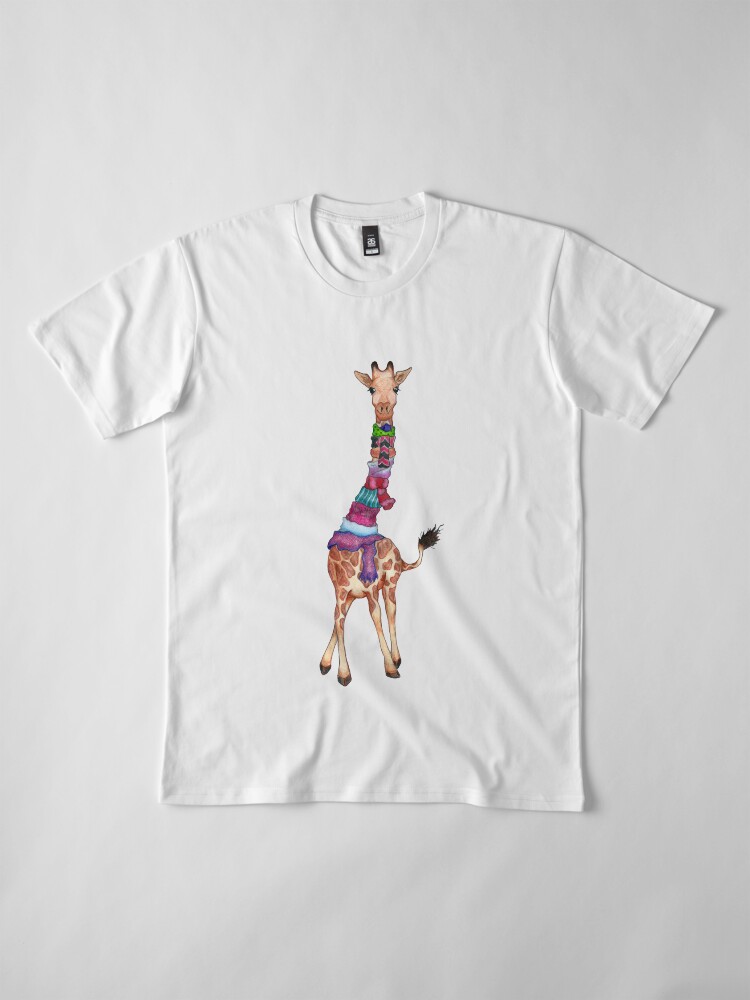 Alternate view of Cold Outside - Cute Giraffe Illustration Premium T-Shirt