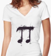 Pi note Women's Fitted V-Neck T-Shirt
