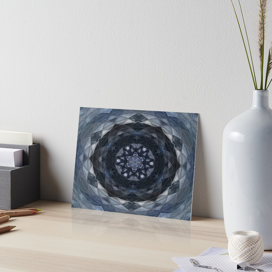 Feeling Blue Kaleidoscope Art Board Print