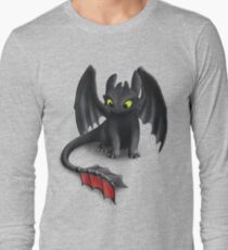 Toothless, Night Fury Inspired Dragon. Long Sleeve T-Shirt