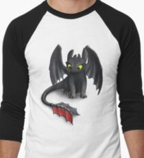 Toothless, Night Fury Inspired Dragon. Men's Baseball ¾ T-Shirt