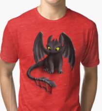 Toothless, Night Fury Inspired Dragon. Tri-blend T-Shirt