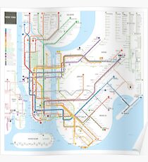 New York City subway map Poster