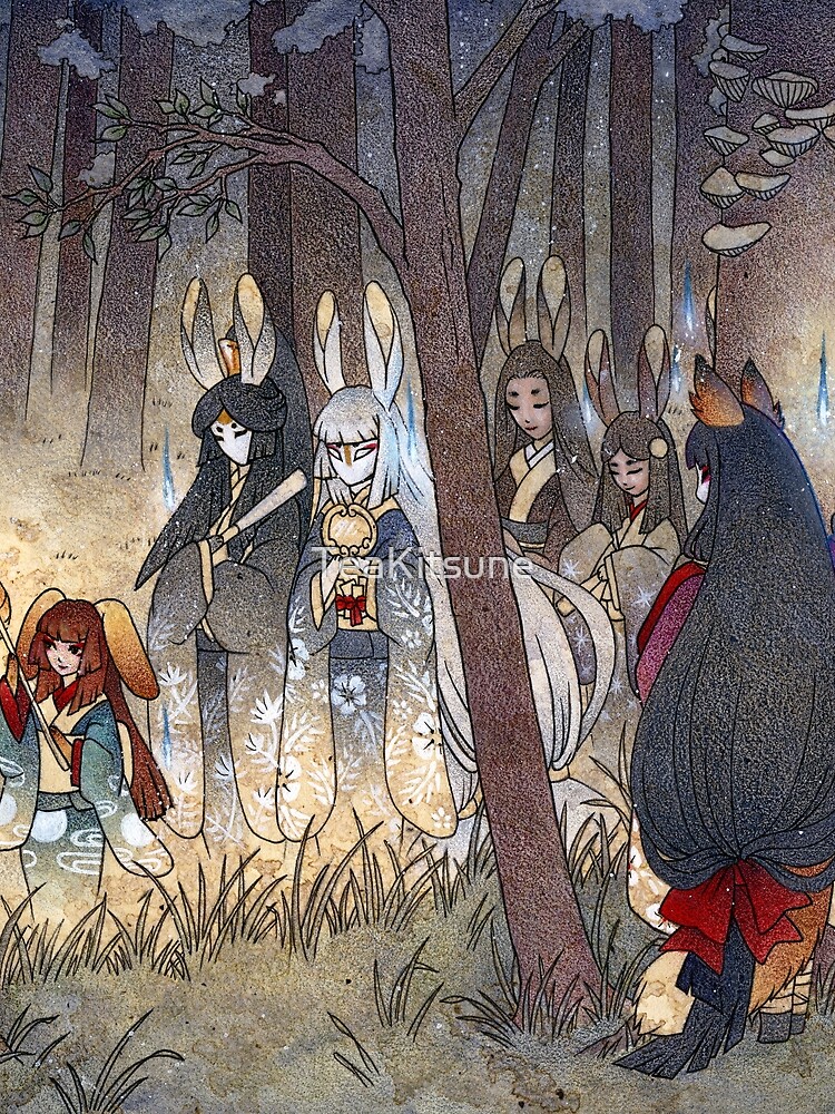Procession - Kitsune Fox Rabbit Yokai by TeaKitsune