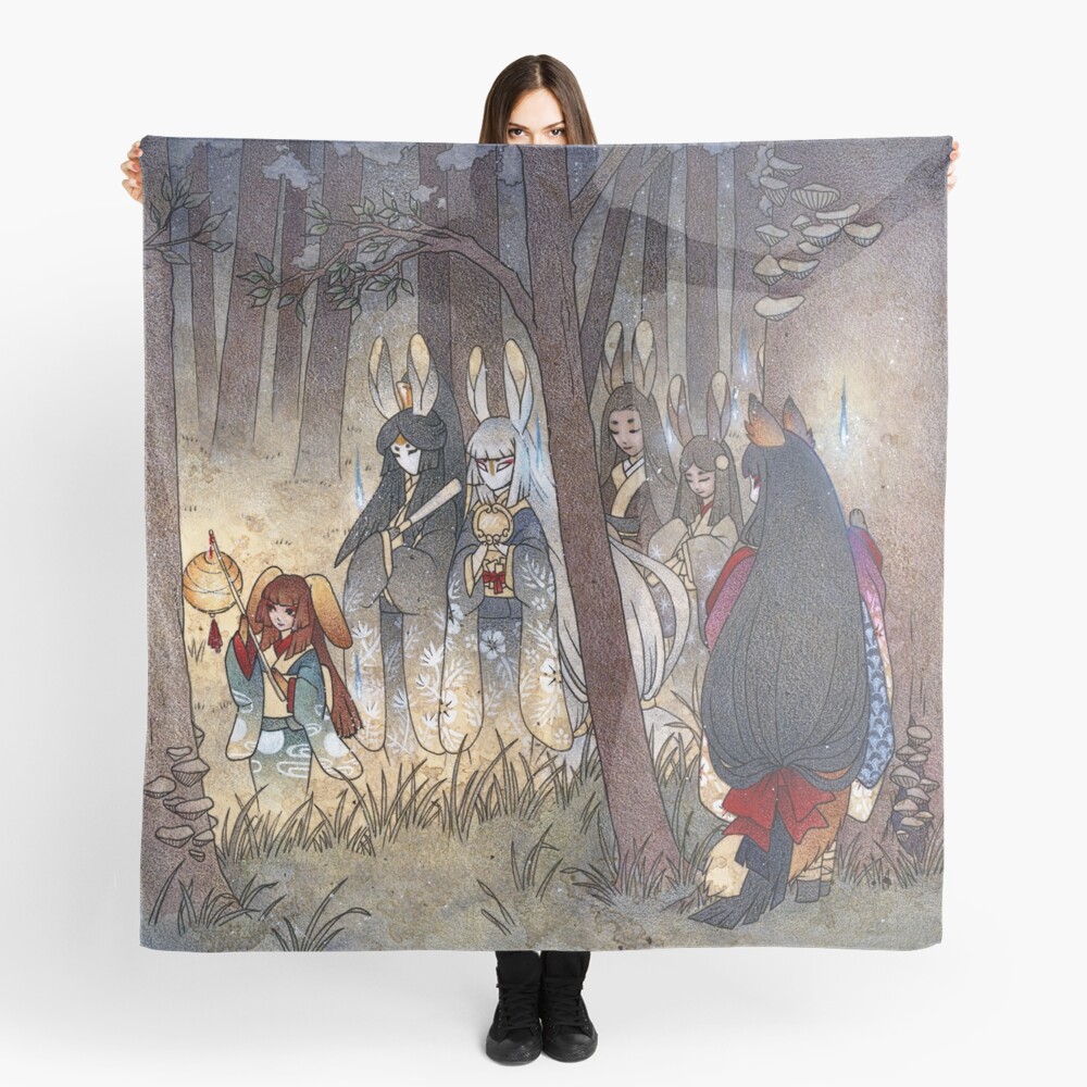 Procession - Kitsune Fox Rabbit Yokai Scarf