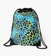 Yellow Outlined Giraffe Print Drawstring Bag
