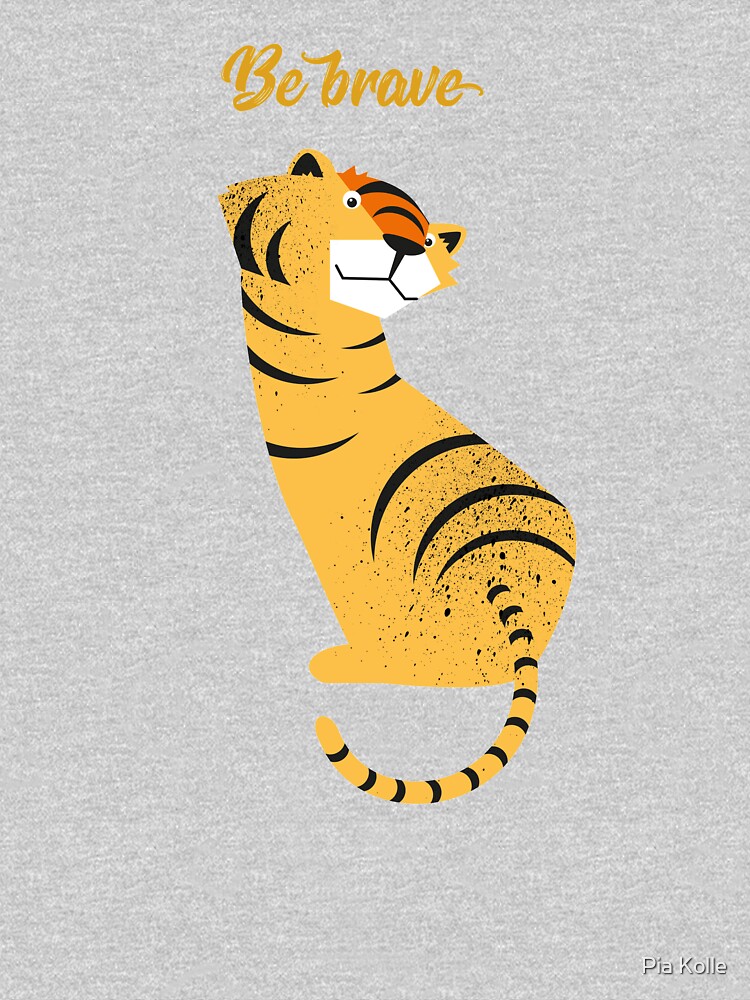Illustration of children's room with tiger and typography - Be brave tiger by Piakolle