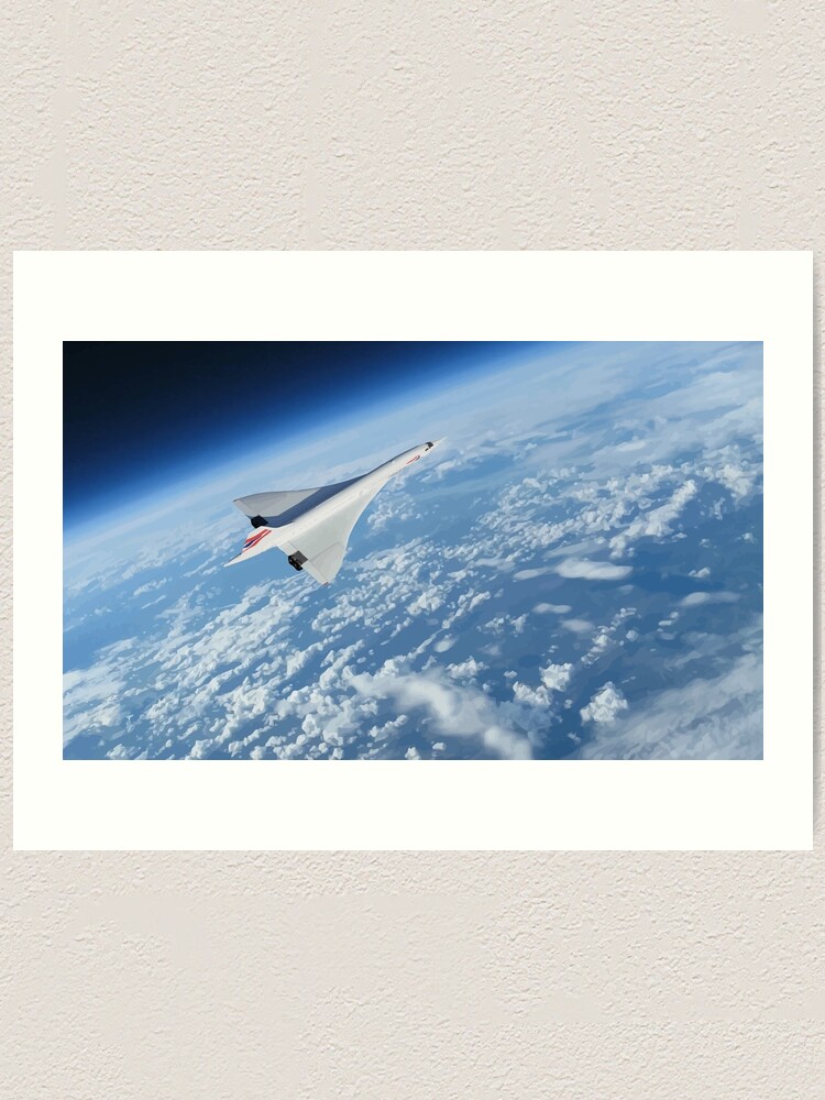 CONCORDE FLYING OVER CURVATURE OF THE EARTH 16X12 SIGNED PHOTOGRAPH SUPERSONIC