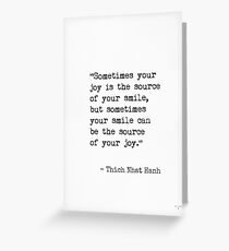 Thich Nhat Hanh quote Greeting Card