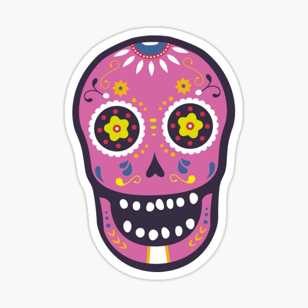 Pink Sugar Skull Sticker