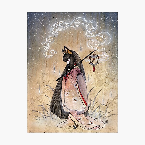 Bad Thoughts - Kitsune Fox Yokai Photographic Print