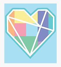 Love Heart Pastels Geometric Nordic Photographic Print