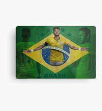 Brazil Neymar Poster Design Metal Print
