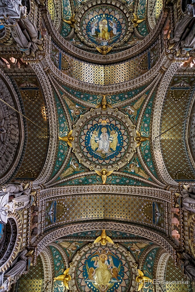 Ceiling Of Notre Dame De Fourviere Basilica Lyon France