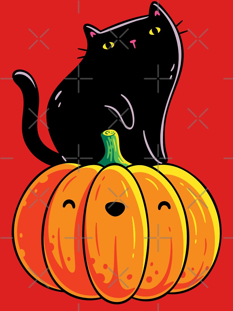 Black Kitten on a Pumpkin by LydiaLyd