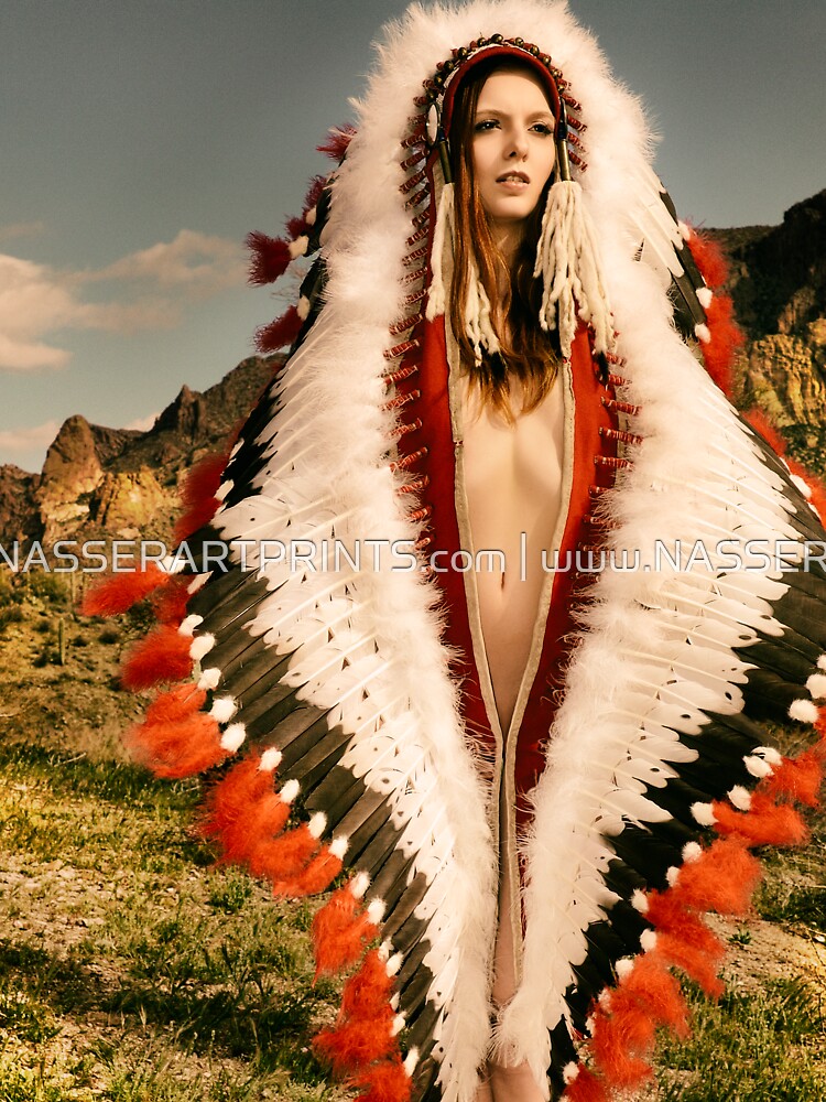Adorned Feathered Nude 2714 - SurXposed - Classy Girl in Indian Headdress Costume by SURXPOSED