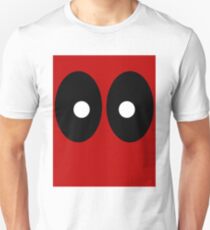 Red field behind black ellipses and white circles. Unisex T-Shirt