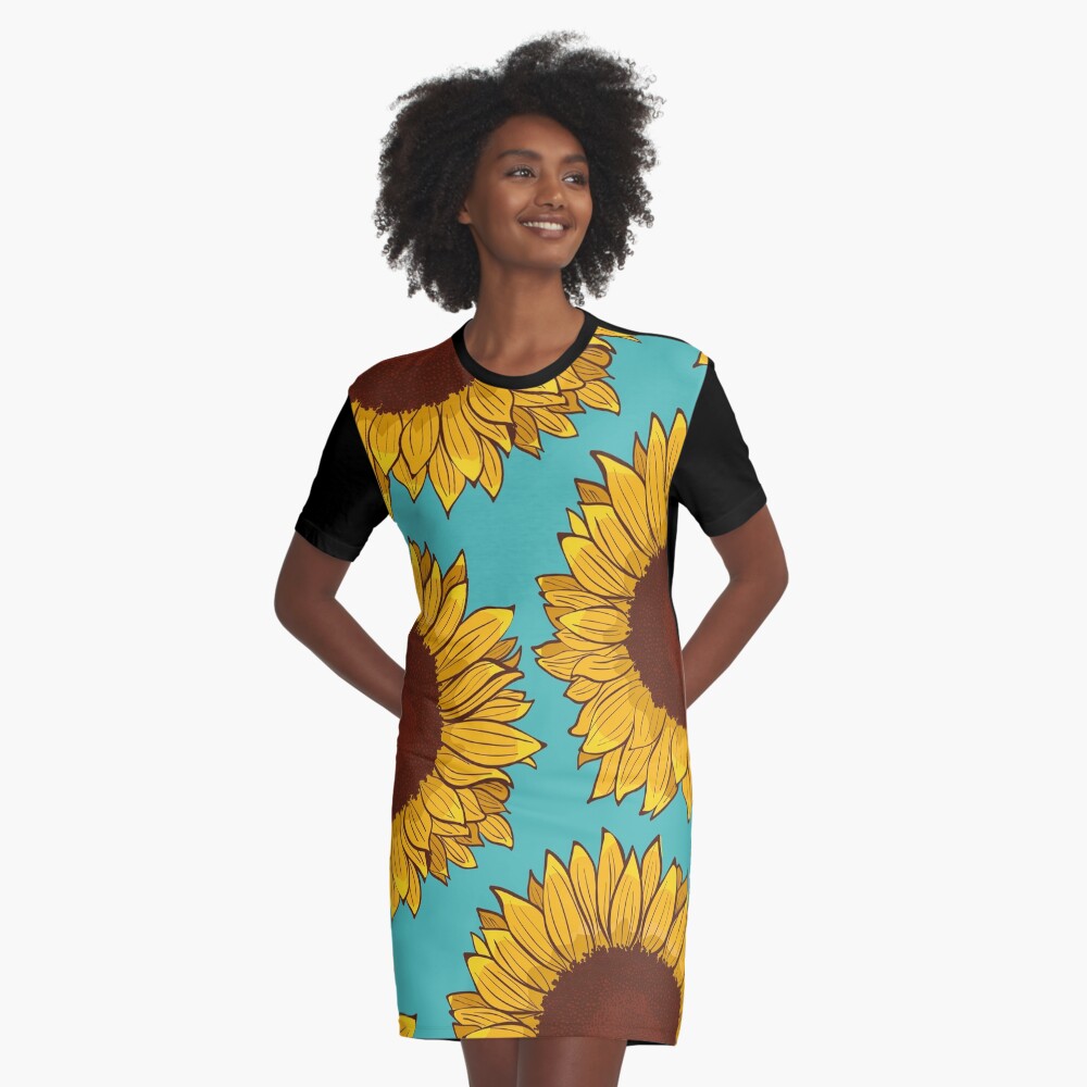Sunflower Graphic T-Shirt Dress