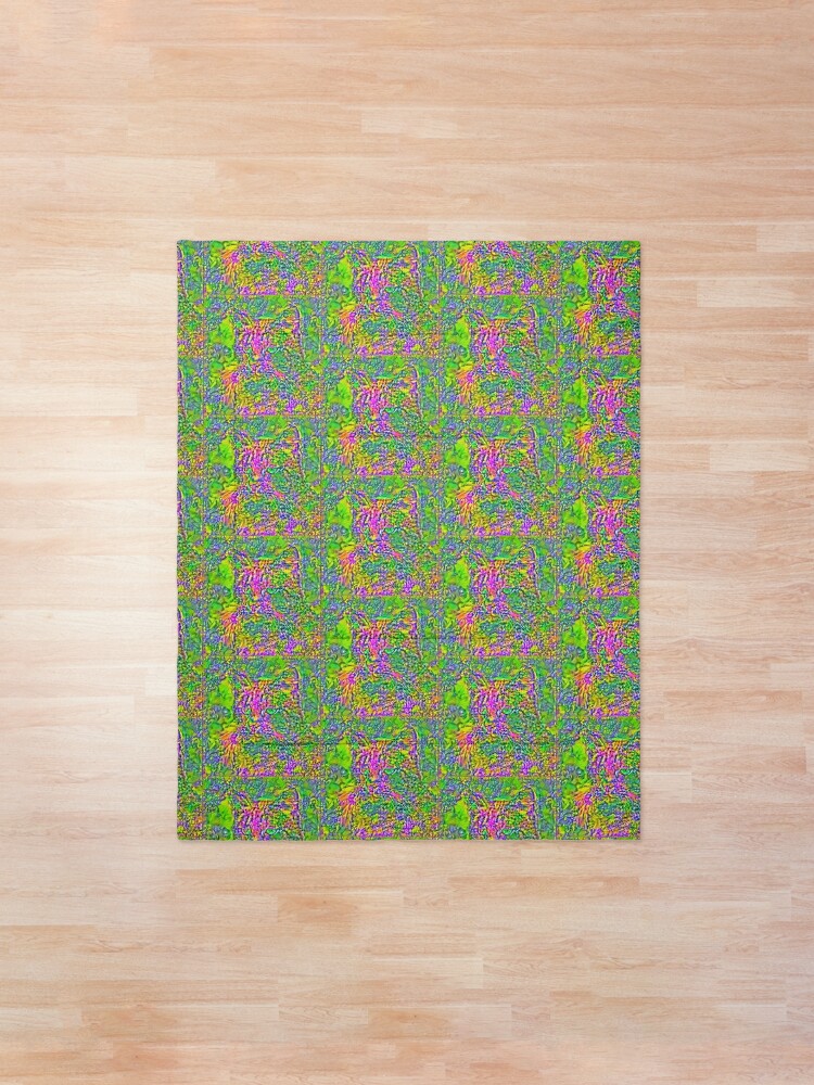 Alternate view of Artificial neural style Flower cat Comforter