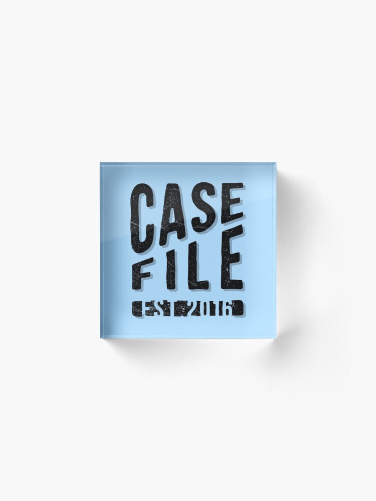 Alternate view of Casefile True Crime Podcast – EST 2016 (Dark) Acrylic Block