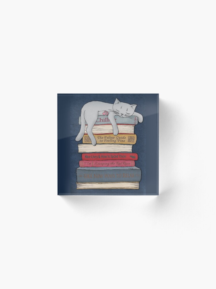 Alternate view of How to Chill Like a Cat Acrylic Block