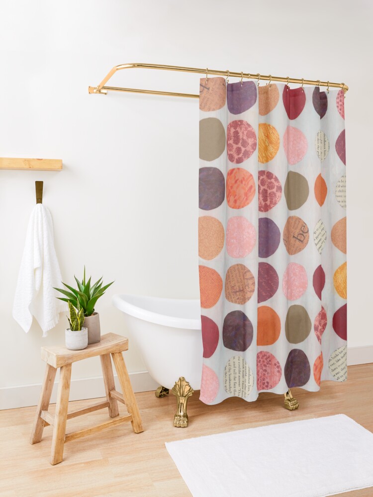 Alternate view of Curious Dots - Jewel Tone Shower Curtain