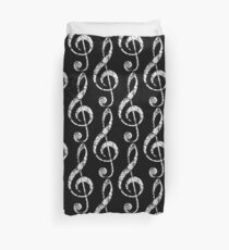 G-Clef, Treble Clef Vintage White Duvet Cover