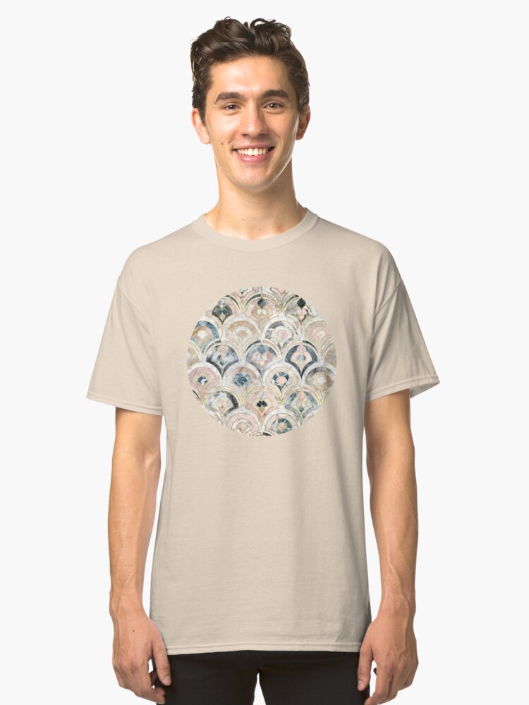 Alternative Ansicht von Art Deco Marmorfliesen in weichen Pastellfarben Classic T-Shirt