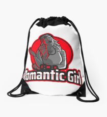 Romantic girl tattooed Drawstring Bag