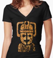 Rusting Cyberman Logo Women's Fitted V-Neck T-Shirt