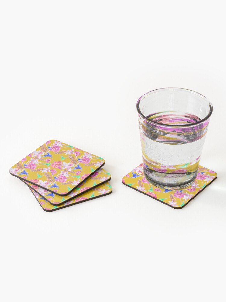 Alternative Ansicht von Kolibri und botanic Untersetzer (4er Set)