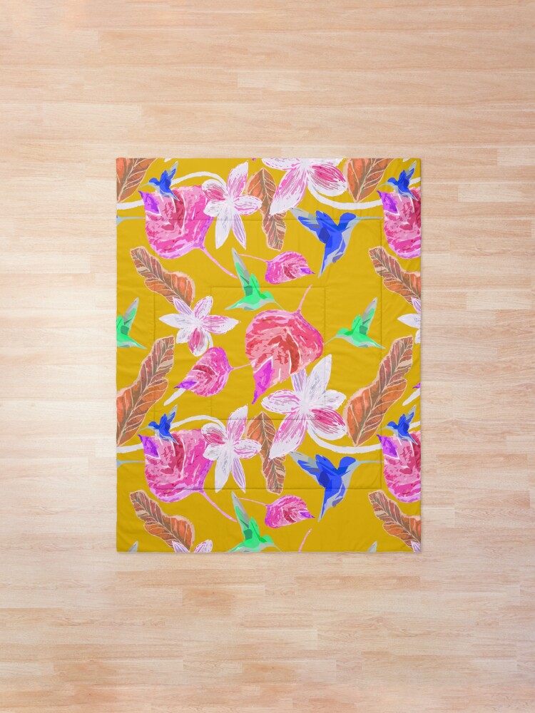 Alternative Ansicht von Kolibri und botanic Tagesdecke