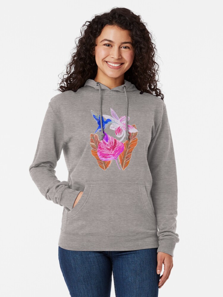 Alternative Ansicht von Kolibri und botanic Leichter Hoodie