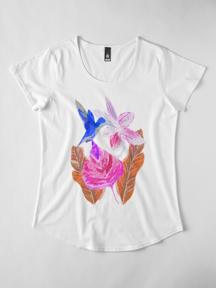 Alternative Ansicht von Kolibri und botanic Premium Rundhals-Shirt
