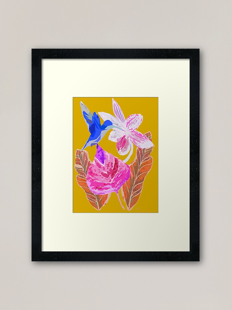 Alternative Ansicht von Kolibri und botanic Gerahmter Kunstdruck