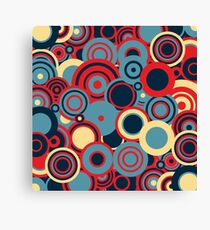 Circledelic - blue/red/cream Canvas Print