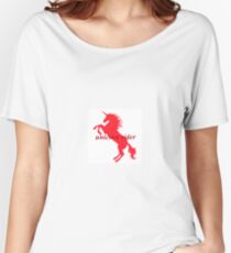 Unicorn Rider Red Women's Relaxed Fit T-Shirt