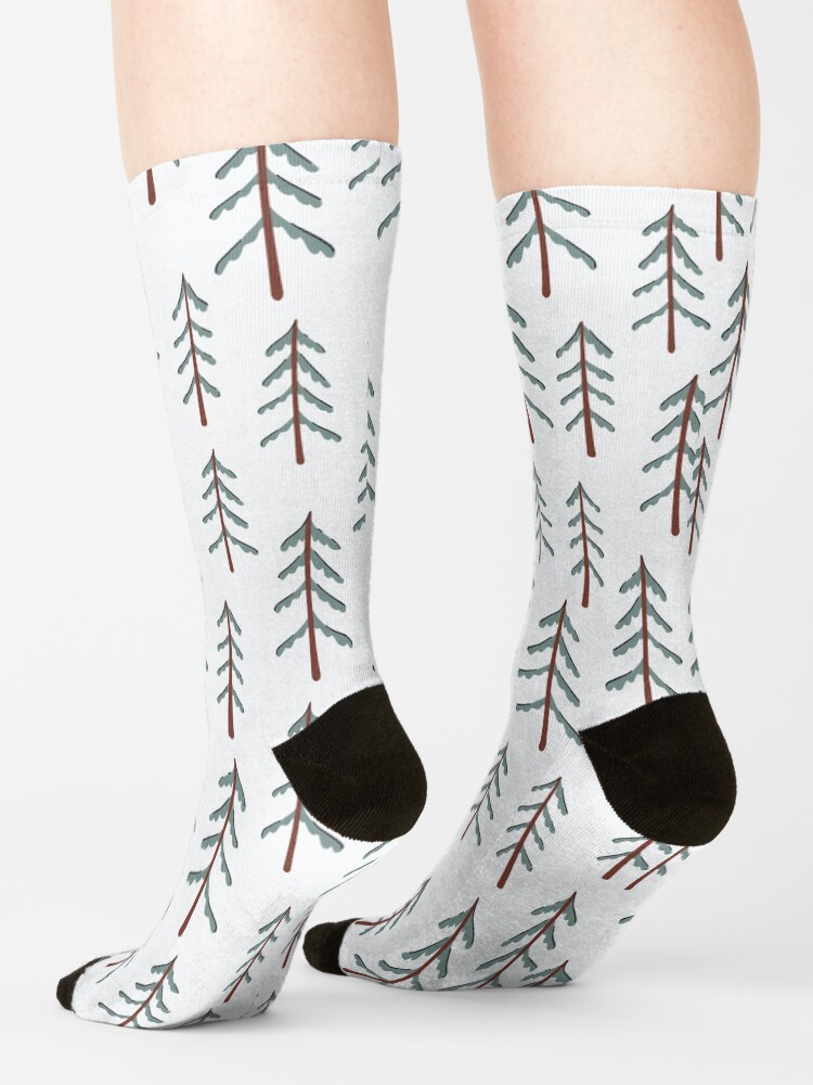 Alternate view of Fir tree doodle wood Socks