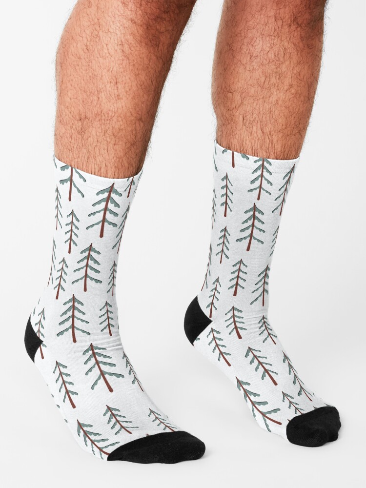 Alternate view of Fir tree doodle wood Socks
