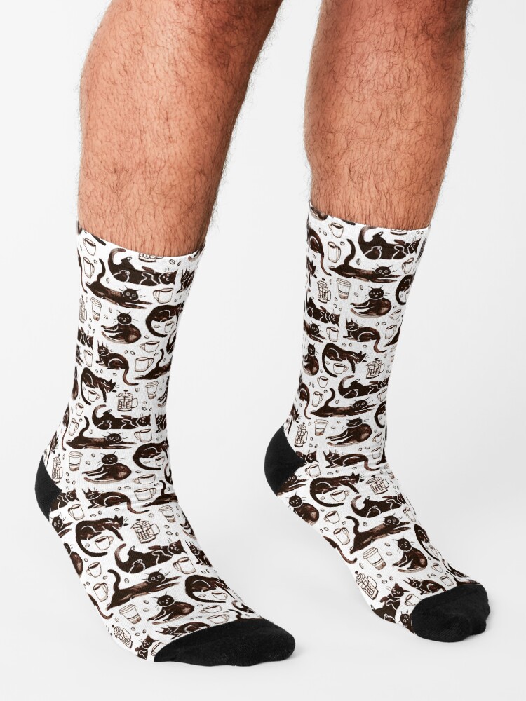 Alternate view of Gouache Black Cats & Coffee Socks