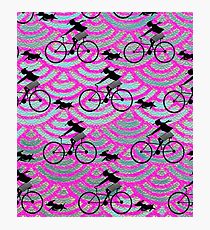 Bicycling Girl Photographic Print