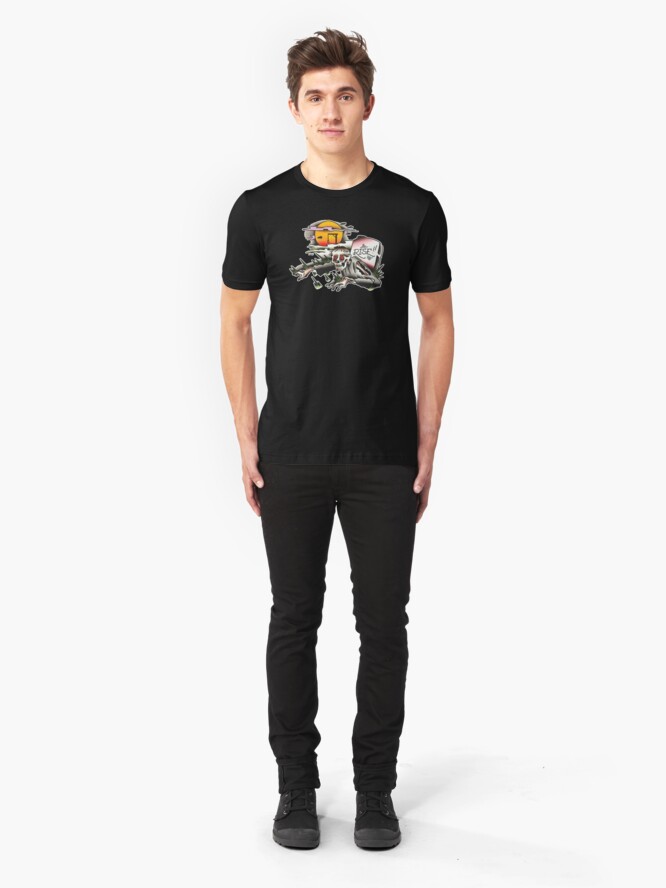 Alternate view of Traditional Rising Zombie Tattoo Design Slim Fit T-Shirt