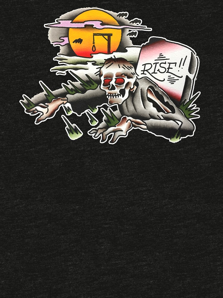 Traditional Rising Zombie Tattoo Design by F-T-T